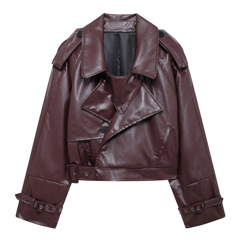 Modische Jacke in Leder-Optik