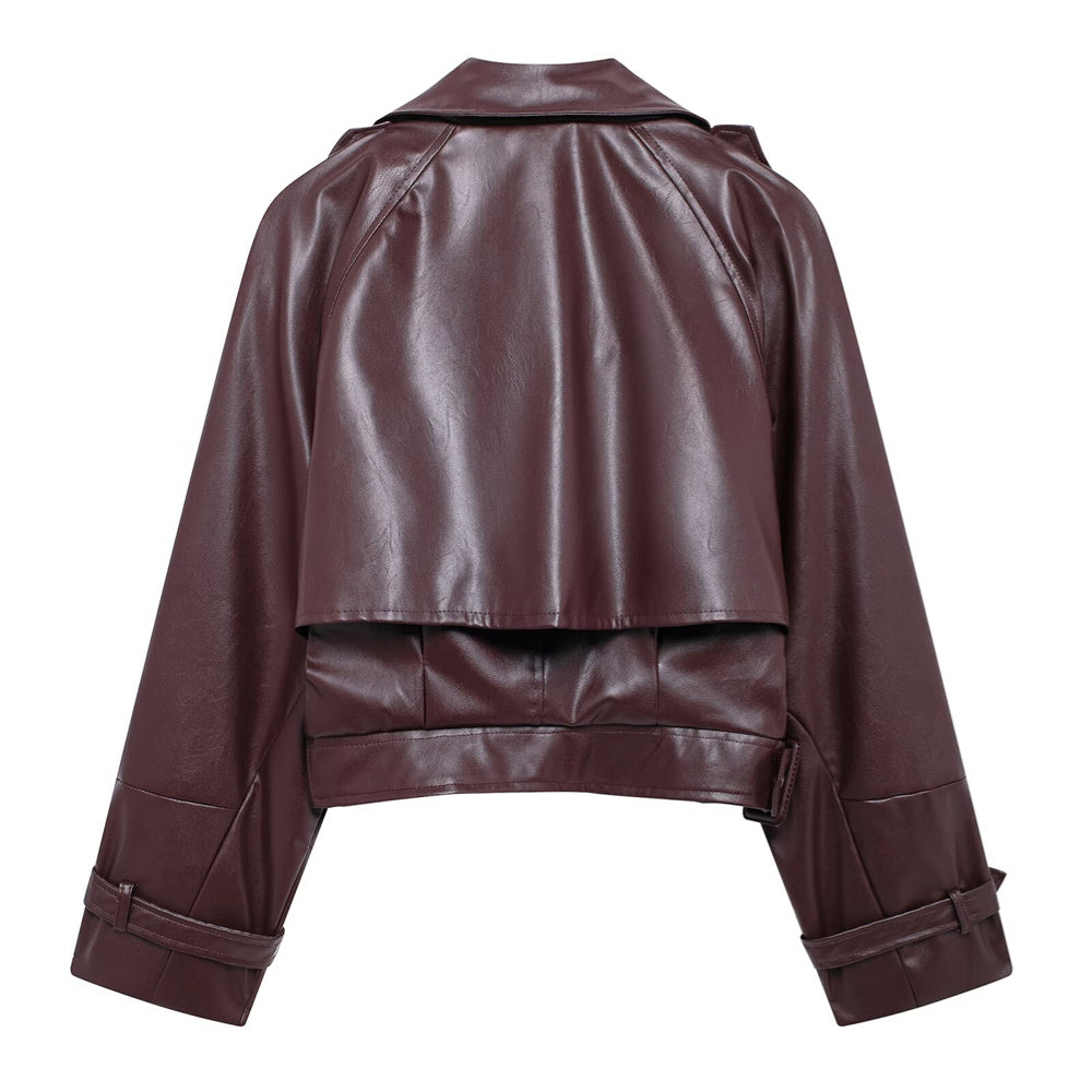 Modische Jacke in Leder-Optik