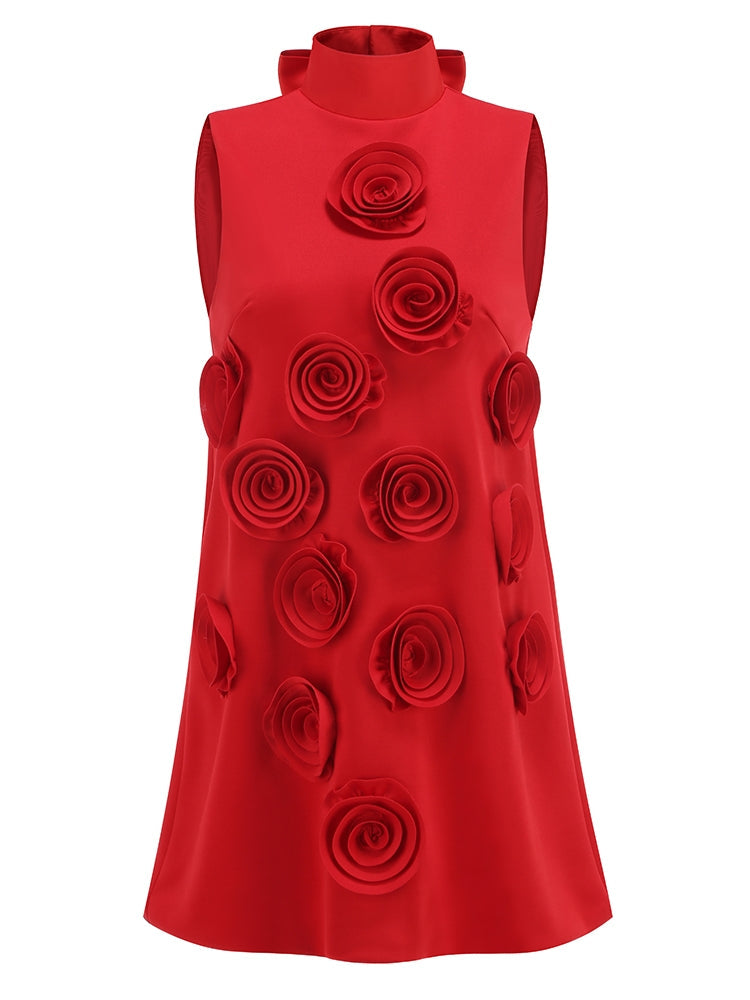 Verspieltes Mini-Kleid mit Blumen-Details