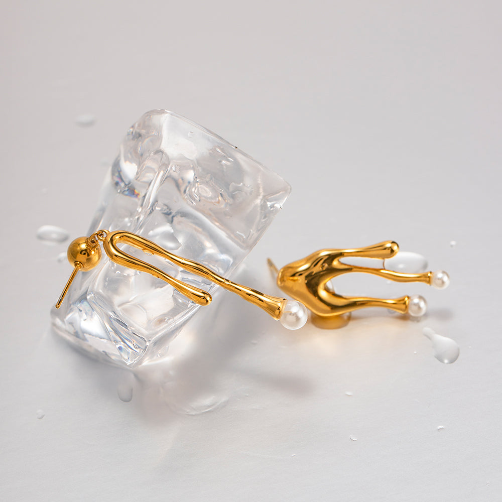 Kreative Ohrringe mit Perlen