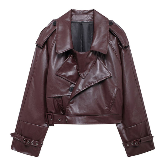 Modische Jacke in Leder-Optik