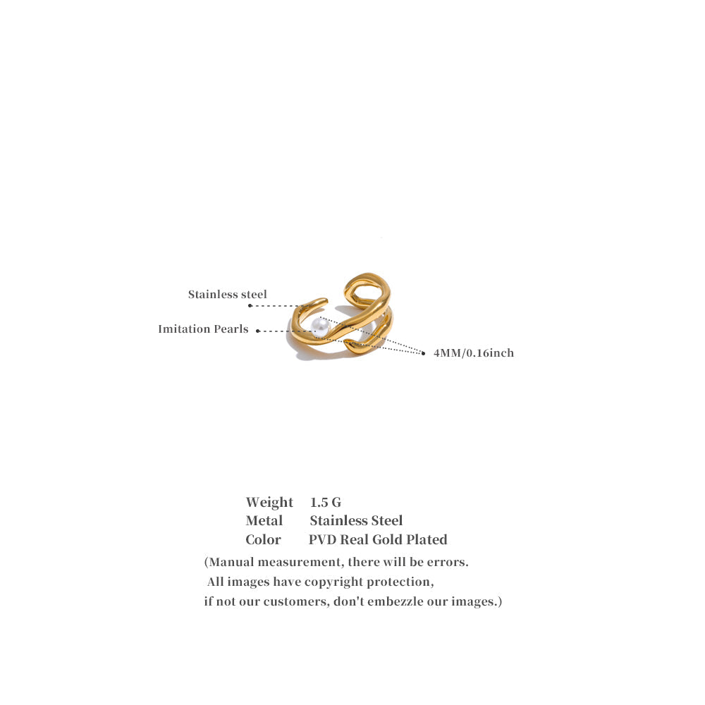 Eleganter offener Ring mit Perle