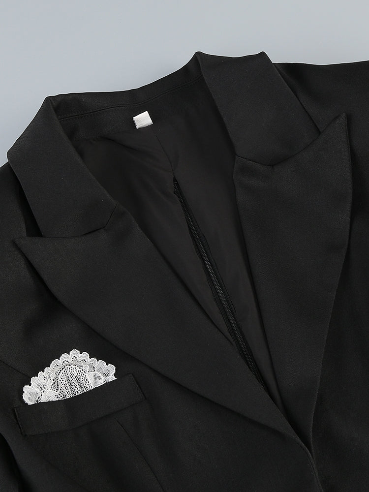 Eleganter Body Blazer mit Spitzen-Details