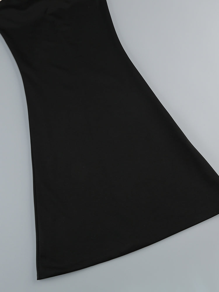 Funkelndes Abendkleid mit Kontrastfarben