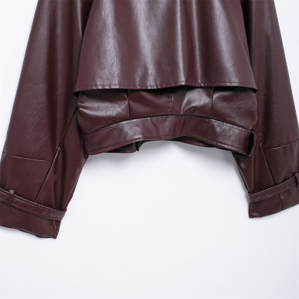 Modische Jacke in Leder-Optik